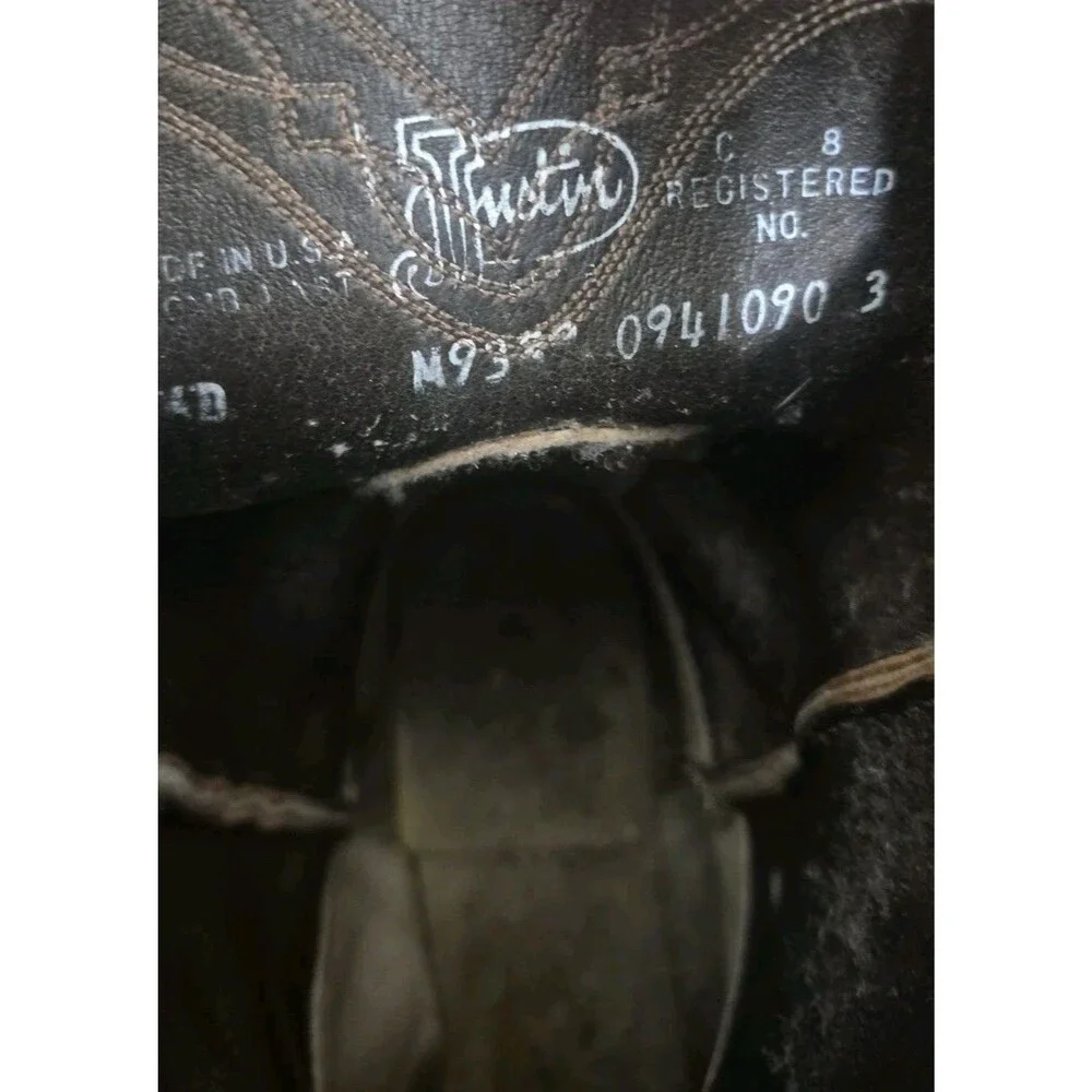 Vintage Justin Ostrich Leg Exotic Roper Boots Men's Size 10.5D USA Western M9339
